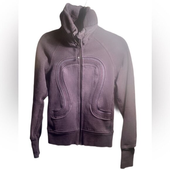 Lululemon Scuba Cuddle Up purple LS Sweater Yoga Athletic Stretch Blend Jacket 4 - Picture 2 of 4